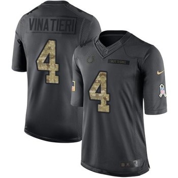 Colts #4 Adam Vinatieri Black Men's Stitched NFL Limited 2016 Salute to Service Jersey Colts #4 Adam Vinatieri Black Men's Stitched NFL Limited 2016 Salute to Service Jersey