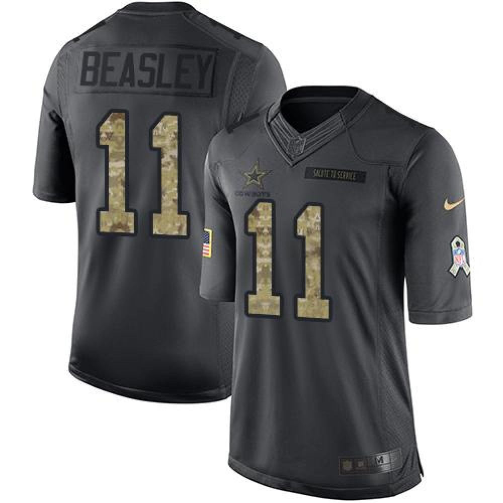 Cowboys #11 Cole Beasley Black Men's Stitched NFL Limited 2016 Salute To Service Jersey