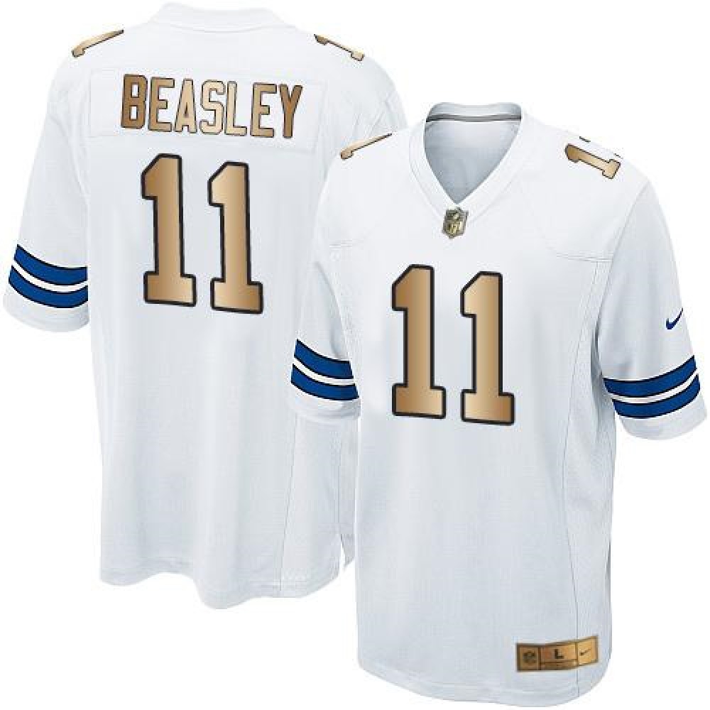 Cowboys #11 Cole Beasley White Youth Stitched NFL Elite Gold Jersey
