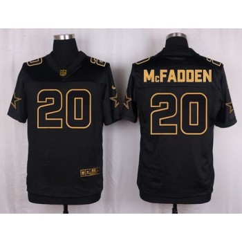 Cowboys #20 Darren McFadden Black Men's Stitched NFL Elite Pro Line Gold Collection Jersey