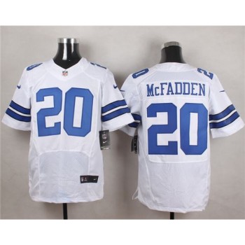 Cowboys #20 Darren McFadden White Men's Stitched NFL Elite Jersey