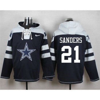 Cowboys #21 Deion Sanders Navy Blue Player Pullover NFL Hoodie Cowboys #21 Deion Sanders Navy Blue Player Pullover NFL Hoodie