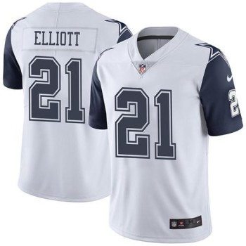 Cowboys #21 Ezekiel Elliott White Youth Stitched NFL Limited Rush Jersey Cowboys #21 Ezekiel Elliott White Youth Stitched NFL Limited Rush Jersey