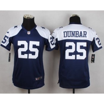Cowboys #25 Lance Dunbar Navy Blue Thanksgiving Youth Throwback Stitched NFL Elite Jersey