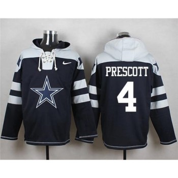 Cowboys #4 Dak Prescott Navy Blue Player Pullover NFL Hoodie Cowboys #4 Dak Prescott Navy Blue Player Pullover NFL Hoodie