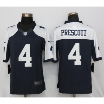 Cowboys #4 Dak Prescott Navy Blue Thanksgiving Men's Stitched NFL Limited Jersey