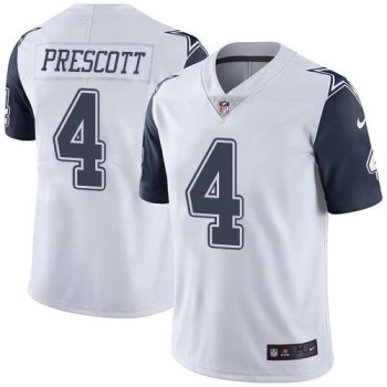 Cowboys #4 Dak Prescott White Youth Stitched NFL Limited Rush Jersey Cowboys #4 Dak Prescott White Youth Stitched NFL Limited Rush Jersey