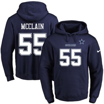 Cowboys #55 Rolando McClain Navy Blue Name & Number Pullover NFL Hoodie Cowboys #55 Rolando McClain Navy Blue Name & Number Pullover NFL Hoodie