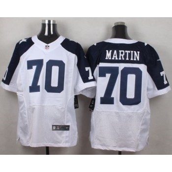 Cowboys #70 Zack Martin White Thanksgiving Throwback Men's Stitched NFL Elite Jersey