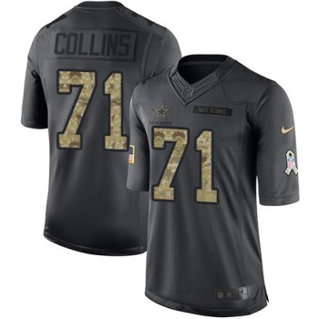Cowboys #71 La'el Collins Black Youth Stitched NFL Limited 2016 Salute to Service Jersey
