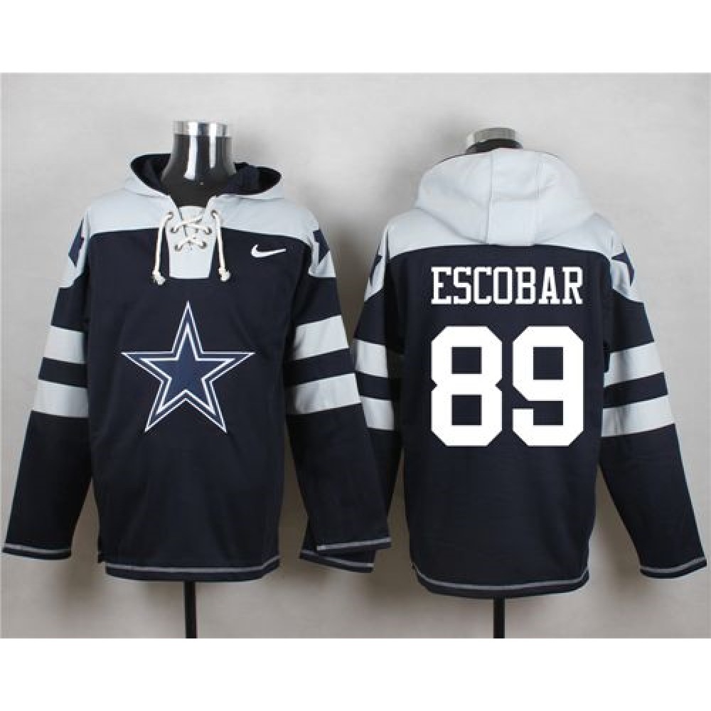 Cowboys #89 Gavin Escobar Navy Blue Player Pullover NFL Hoodie