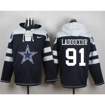 Cowboys #91 L. P. Ladouceur Navy Blue Player Pullover NFL Hoodie Cowboys #91 L. P. Ladouceur Navy Blue Player Pullover NFL Hoodie
