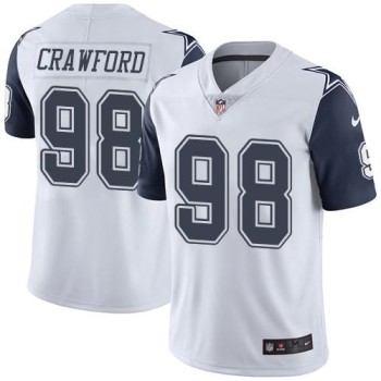 Cowboys #98 Tyrone Crawford White Men's Stitched NFL Limited Rush Jersey
