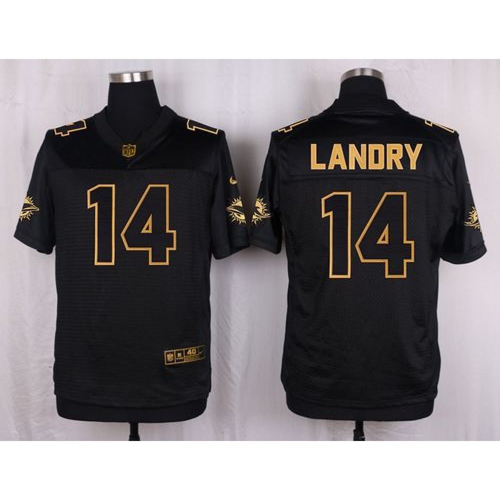 Dolphins #14 Jarvis Landry Black Men's Stitched NFL Elite Pro Line Gold Collection Jersey