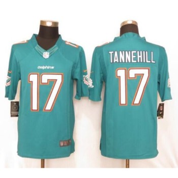 Dolphins #17 Ryan Tannehill Aqua Green Team Color Men's Stitched NFL Limited Jersey