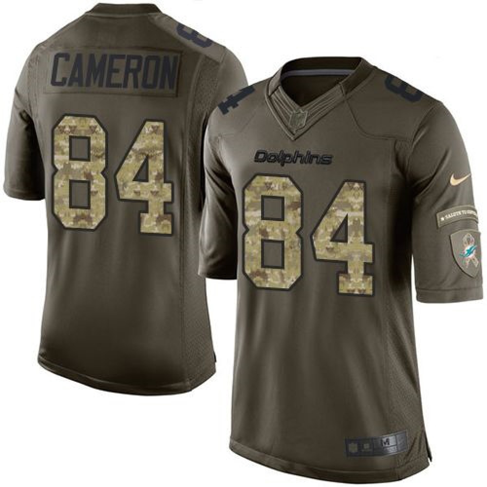 Dolphins #84 Jordan Cameron Green Men's Stitched NFL Limited Salute to Service Jersey