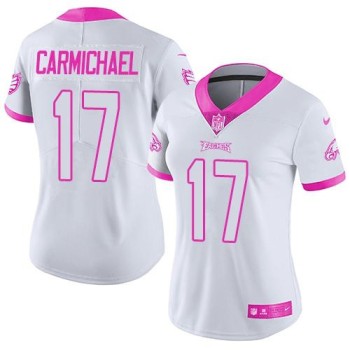 Eagles #17 Harold Carmichael White/Pink Women's Stitched NFL Limited Rush Fashion Jersey Eagles #17 Harold Carmichael White/Pink Women's Stitched NFL Limited Rush Fashion Jersey
