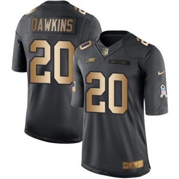 Eagles #20 Brian Dawkins Black Men's Stitched NFL Limited Gold Salute To Service Jersey Eagles #20 Brian Dawkins Black Men's Stitched NFL Limited Gold Salute To Service Jersey