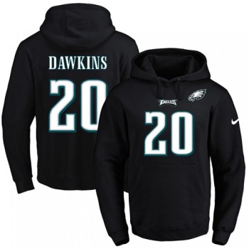 Eagles #20 Brian Dawkins Black Name & Number Pullover NFL Hoodie