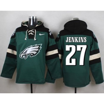 Eagles #27 Malcolm Jenkins Midnight Green Player Pullover NFL Hoodie