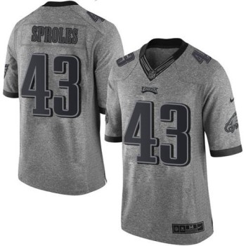 Eagles #43 Darren Sproles Gray Men's Stitched NFL Limited Gridiron Gray Jersey Eagles #43 Darren Sproles Gray Men's Stitched NFL Limited Gridiron Gray Jersey