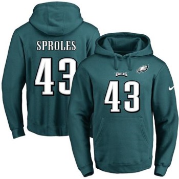 Eagles #43 Darren Sproles Midnight Green Name & Number Pullover NFL Hoodie