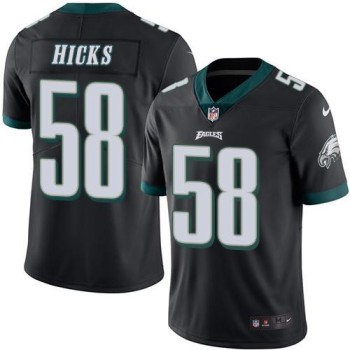 Eagles #58 Jordan Hicks Black Men's Stitched NFL Limited Rush Jersey