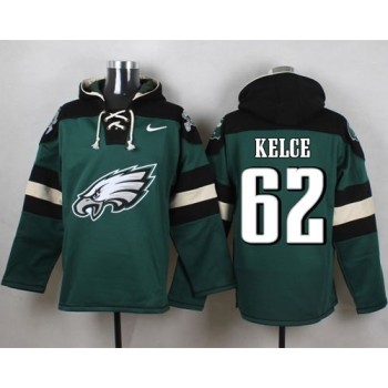 Eagles #62 Jason Kelce Midnight Green Player Pullover NFL Hoodie