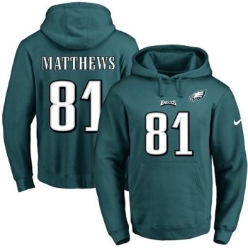 Eagles #81 Jordan Matthews Midnight Green Name & Number Pullover NFL Hoodie