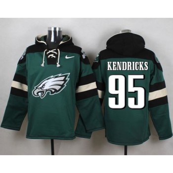 Eagles #95 Mychal Kendricks Midnight Green Player Pullover NFL Hoodie Eagles #95 Mychal Kendricks Midnight Green Player Pullover NFL Hoodie