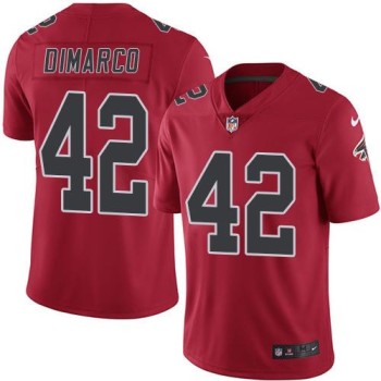 Falcons #42 Patrick DiMarco Red Men's Stitched NFL Limited Rush Jersey