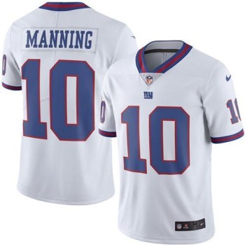 Giants #10 Eli Manning White Youth Stitched NFL Limited Rush Jersey