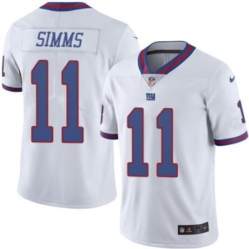 Giants #11 Phil Simms White Men's Stitched NFL Limited Rush Jersey