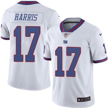 Giants #17 Dwayne Harris White Men's Stitched NFL Limited Rush Jersey