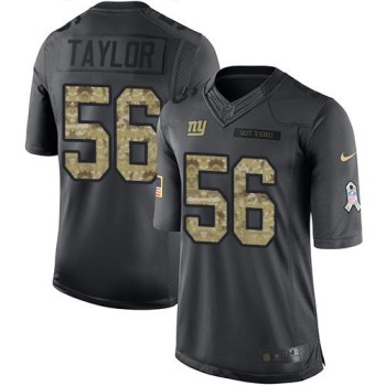 Giants #56 Lawrence Taylor Black Men's Stitched NFL Limited 2016 Salute to Service Jersey