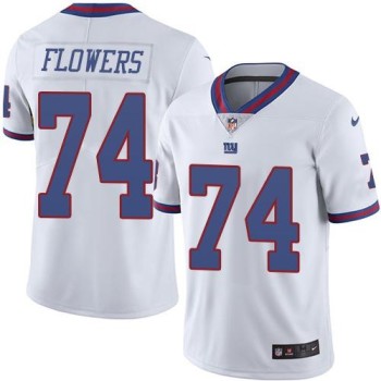 Giants #74 Ereck Flowers White Youth Stitched NFL Limited Rush Jersey