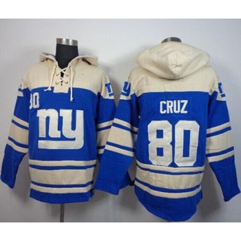 Giants #80 Victor Cruz Blue Sawyer Hoodie Sweatshirt NFL Hoodie