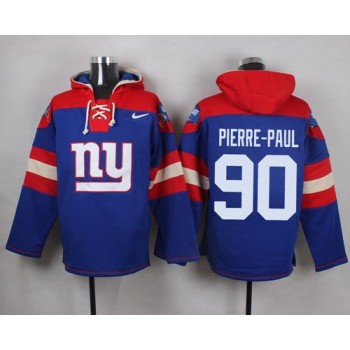 Giants #90 Jason Pierre-Paul Royal Blue Player Pullover NFL Hoodie