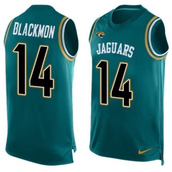 Jaguars #14 Justin Blackmon Teal Green Team Color Men's Stitched NFL Limited Tank Top Jersey Jaguars #14 Justin Blackmon Teal Green Team Color Men's Stitched NFL Limited Tank Top Jersey