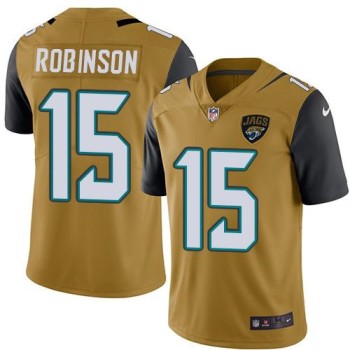 Jaguars #15 Allen Robinson Gold Men's Stitched NFL Limited Rush Jersey Jaguars #15 Allen Robinson Gold Men's Stitched NFL Limited Rush Jersey