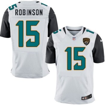 Jaguars #15 Allen Robinson White Men's Stitched NFL Elite Jersey Jaguars #15 Allen Robinson White Men's Stitched NFL Elite Jersey