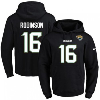 Jaguars #16 Denard Robinson Black Name & Number Pullover NFL Hoodie Jaguars #16 Denard Robinson Black Name & Number Pullover NFL Hoodie