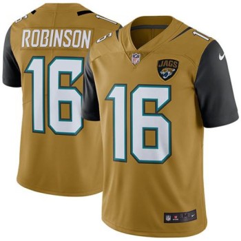 Jaguars #16 Denard Robinson Gold Men's Stitched NFL Limited Rush Jersey