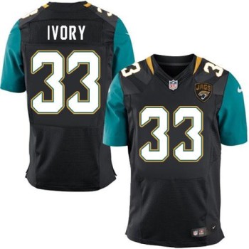 Jaguars #33 Chris Ivory Black Alternate Men's Stitched NFL Elite Jersey Jaguars #33 Chris Ivory Black Alternate Men's Stitched NFL Elite Jersey