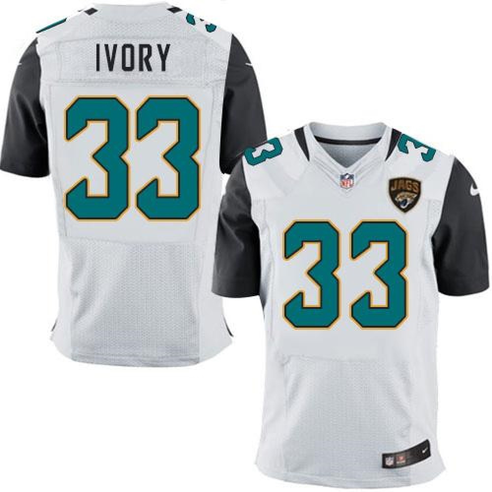 Jaguars #33 Chris Ivory White Men's Stitched NFL Elite Jersey