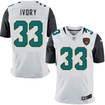 Jaguars #33 Chris Ivory White Men's Stitched NFL Elite Jersey Jaguars #33 Chris Ivory White Men's Stitched NFL Elite Jersey