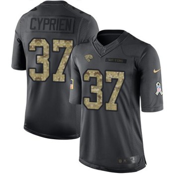Jaguars #37 John Cyprien Black Men's Stitched NFL Limited 2016 Salute To Service Jersey Jaguars #37 John Cyprien Black Men's Stitched NFL Limited 2016 Salute To Service Jersey