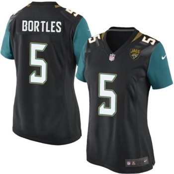 Jaguars #5 Blake Bortles Black Alternate Women's Stitched NFL Elite Jersey