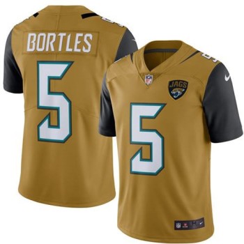 Jaguars #5 Blake Bortles Gold Men's Stitched NFL Limited Rush Jersey Jaguars #5 Blake Bortles Gold Men's Stitched NFL Limited Rush Jersey