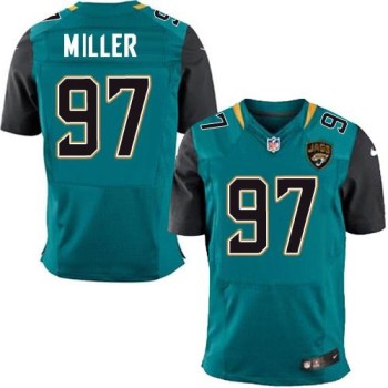 Jaguars #97 Roy Miller Teal Green Team Color Men's Stitched NFL Elite Jersey